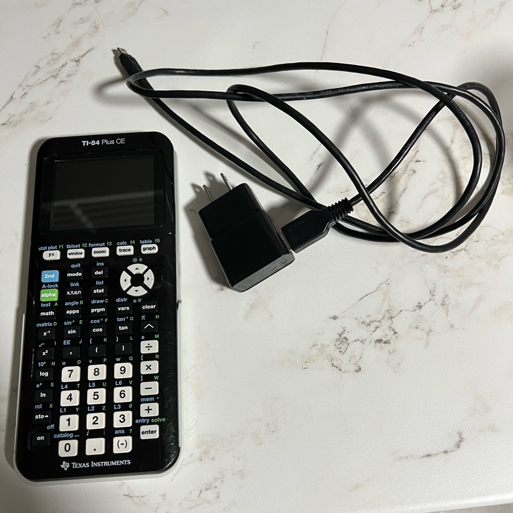 Texas Instruments TI-84 Plus CE Graphing Calculator with Charger - Black
